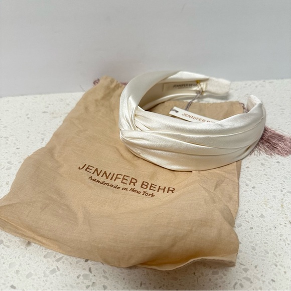 Jennifer Behr Twist Headband White Satin NWT